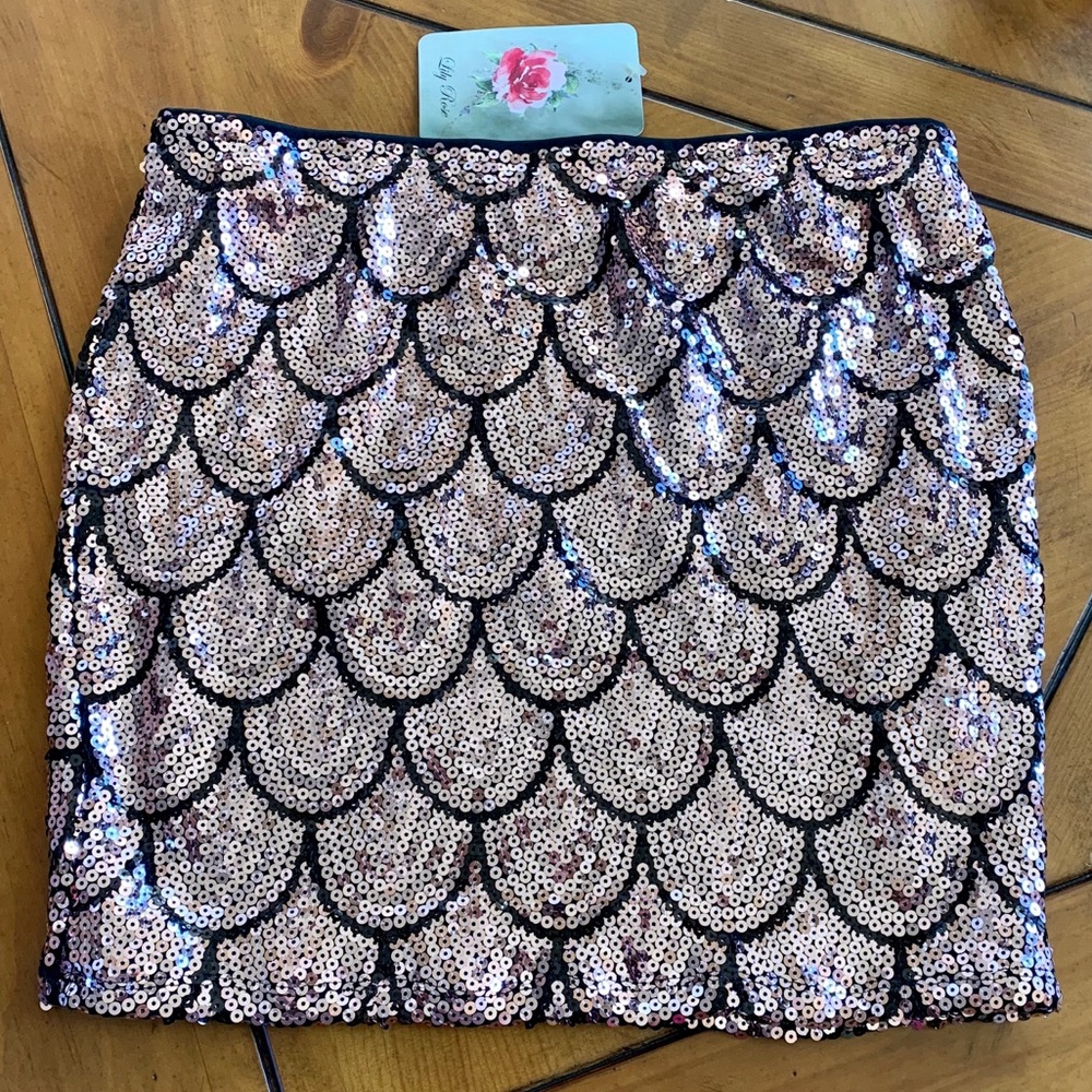 NWT LILY ROSE sequin stretch skirt size M medium